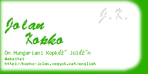 jolan kopko business card